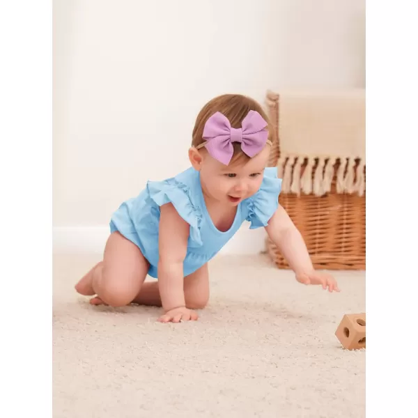 Haloumoning Newborn Baby Girl Clothes Summer Cute Bubble Romper Bodysuit Infant Outfits