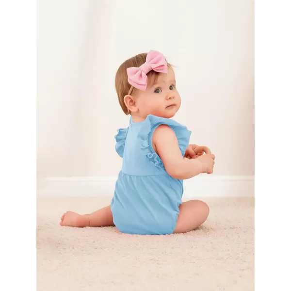 Haloumoning Newborn Baby Girl Clothes Summer Cute Bubble Romper Bodysuit Infant Outfits