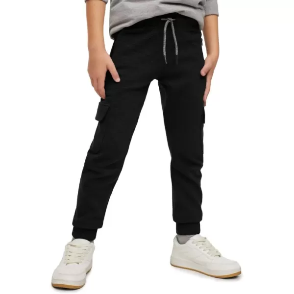 Boys Cargo Sweatpants Kids Casual Drawstring Waist Joggers Soft Knitted Active Pants 5-14 Years