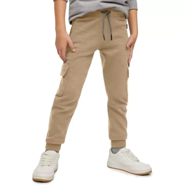 Boys Cargo Sweatpants Kids Casual Drawstring Waist Joggers Soft Knitted Active Pants 5-14 Years