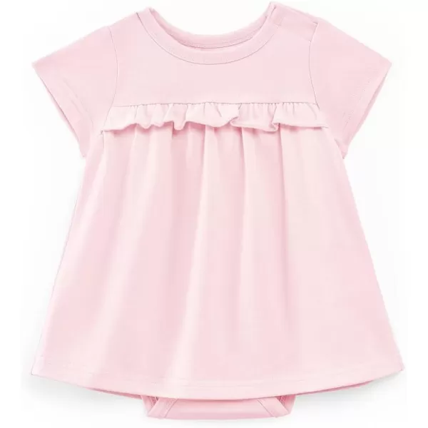 Haloumoning Baby Girl Romper Dress Infant Summer Clothes Newborn Short Sleeve Ruffle Solid Bodysuit 3-12 Months