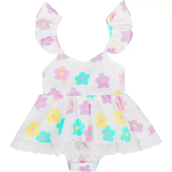 Haloumoning Baby Girl Romper Dress Summer Sleeveless Lace Up Floral Bodysuits Infant Clothes Photoshoot Outfits 3-24 Months