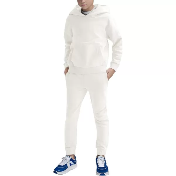 Haloumoning Boys 2 Piece Outfits Sweatsuits Long Sleeve Pullover Hoodie and Sweatpants Tracksuit Set 5-14 Years