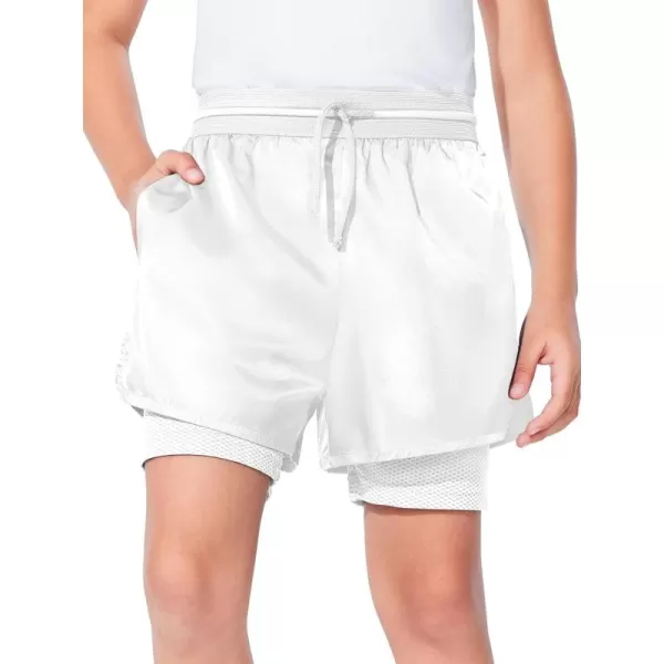 Haloumoning Boys 2 in 1 Running Shorts with Liner and Phone Pockets 5-14 Years