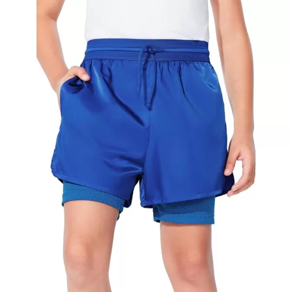 Haloumoning Boys 2 in 1 Running Shorts with Liner and Phone Pockets 5-14 Years