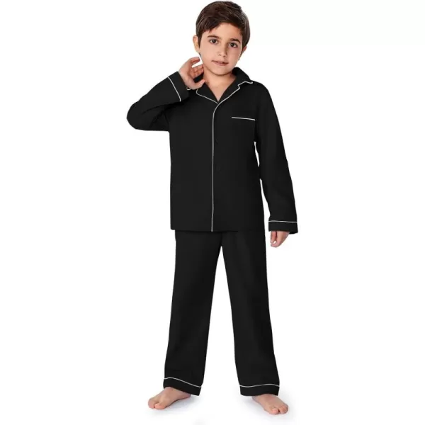 Haloumoning Boys Button Down Clothing Sets 2 Piece Long Sleeve Shirts and Pants Outfits 5-14 Years