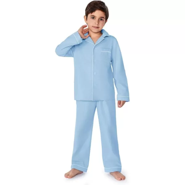 Haloumoning Boys Button Down Clothing Sets 2 Piece Long Sleeve Shirts and Pants Outfits 5-14 Years