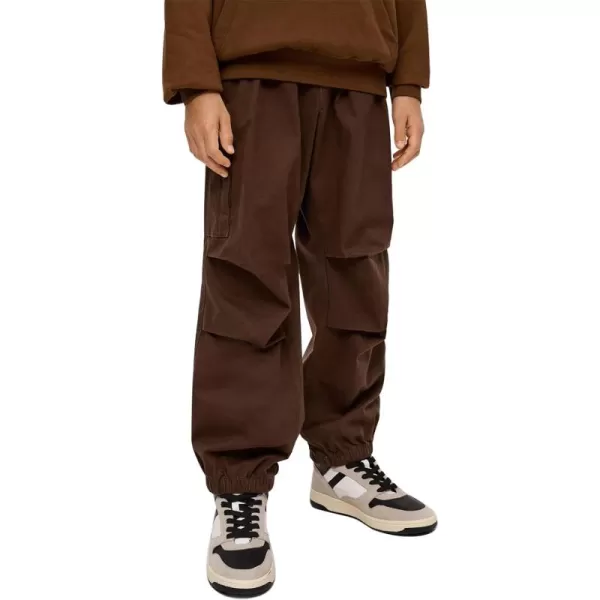 Haloumoning Boys Cargo Pants Cotton Parachute Pants Elastic Waist Hiking Sweatpants Joggers 5-14 Years