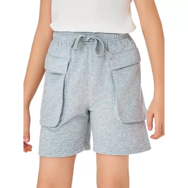 Haloumoning Boys Casual Cargo Shorts Drawstring Elastic Waist Pull On Jogger Shorts with Pockets 5-14 Years