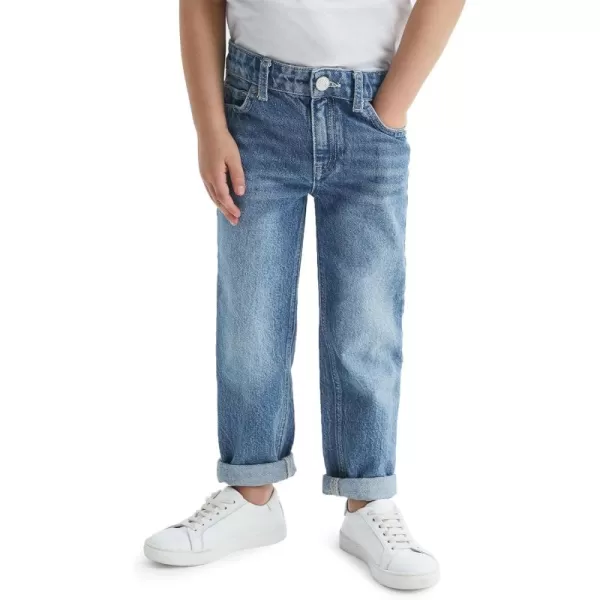 Haloumoning Boys Loose Fit Straight Leg Jeans Casual Cotton Denim Pants with Zipper 5-14 Years