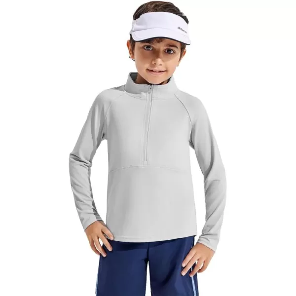 Haloumoning Boys Quarter Zip Sweatshirt Long Sleeve Athletic Pullover for Kids Workout Tops 5-14 Years