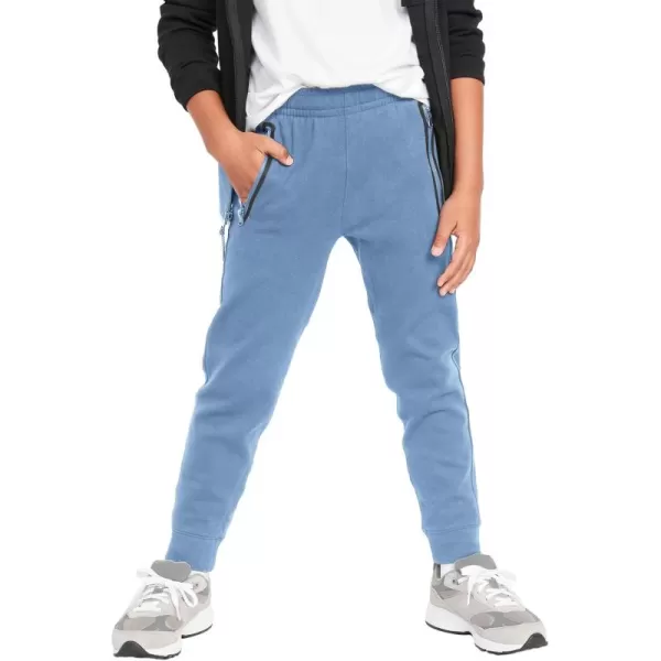 Haloumoning Boys Sweatpants Kids Elastic Waist Joggers Athletic Pants with Zipper Pockets 5-14 Years