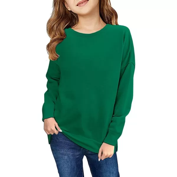 Haloumoning Girls Striped Color Block Sweatshirts Kids Tie Dye Crewneck Long Sleeve Pullover Tops 4-15 Years