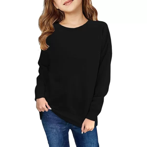 Haloumoning Girls Striped Color Block Sweatshirts Kids Tie Dye Crewneck Long Sleeve Pullover Tops 4-15 Years