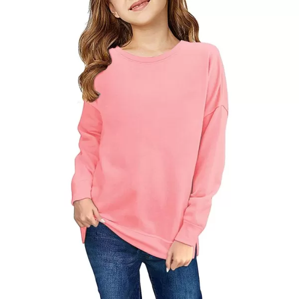Haloumoning Girls Striped Color Block Sweatshirts Kids Tie Dye Crewneck Long Sleeve Pullover Tops 4-15 Years
