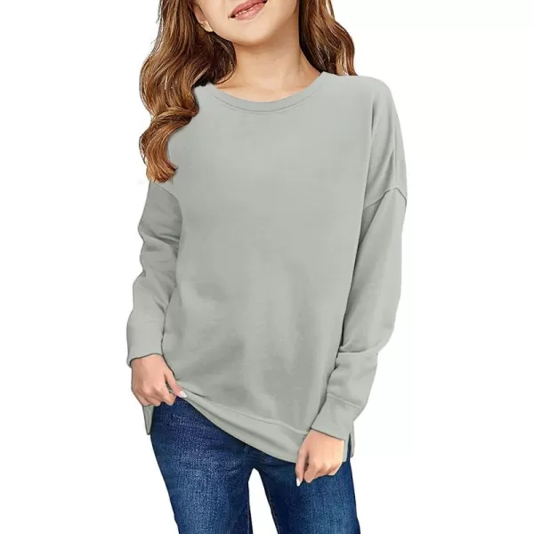 Haloumoning Girls Striped Color Block Sweatshirts Kids Tie Dye Crewneck Long Sleeve Pullover Tops 4-15 Years