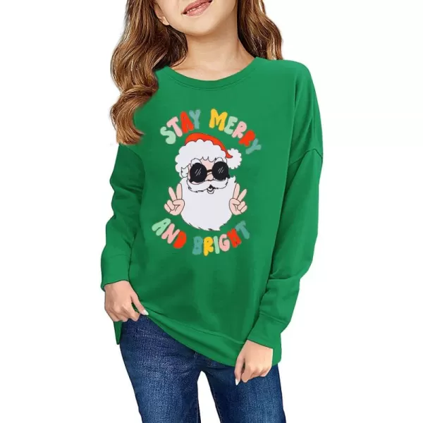 Haloumoning Girls Striped Color Block Sweatshirts Kids Tie Dye Crewneck Long Sleeve Pullover Tops 4-15 Years