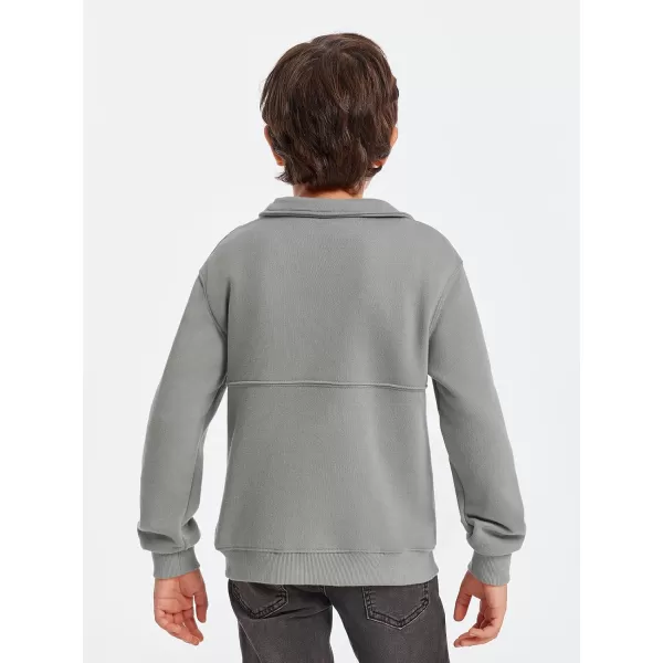 Boys Half Zip Pullover Sweatshirts Kids Fashion Fleece Lined Stand Collar Sweatshirt 5-14 Years
