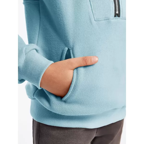 Boys Half Zip Pullover Sweatshirts Kids Fashion Fleece Lined Stand Collar Sweatshirt 5-14 Years