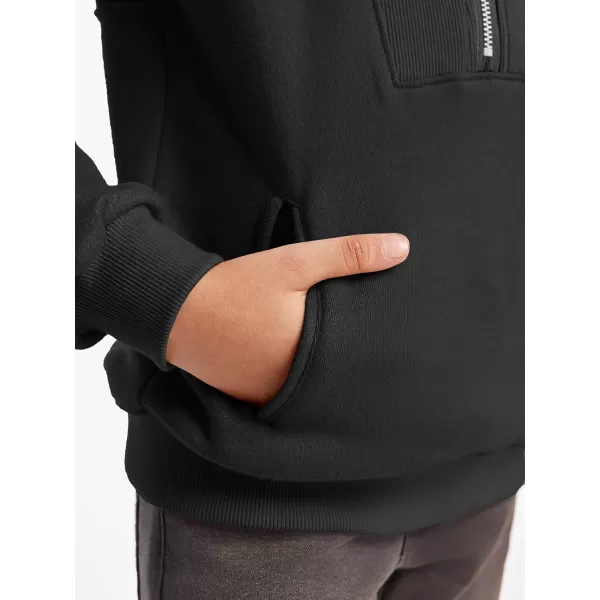 Boys Half Zip Pullover Sweatshirts Kids Fashion Fleece Lined Stand Collar Sweatshirt 5-14 Years