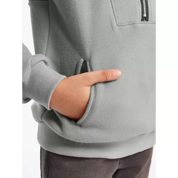 Boys Half Zip Pullover Sweatshirts Kids Fashion Fleece Lined Stand Collar Sweatshirt 5-14 Years
