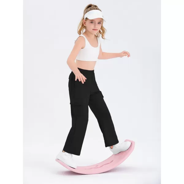 Girls Kids Cargo Sweatpants Wide Straight Leg Jogger Pants 5-14 years