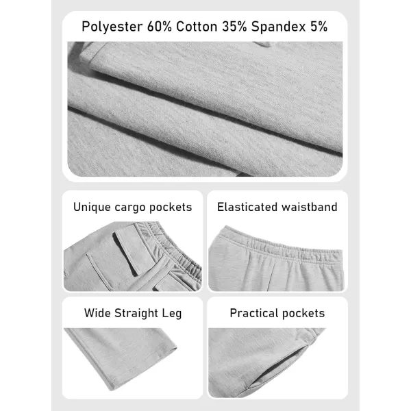 Girls Kids Cargo Sweatpants Wide Straight Leg Jogger Pants 5-14 years