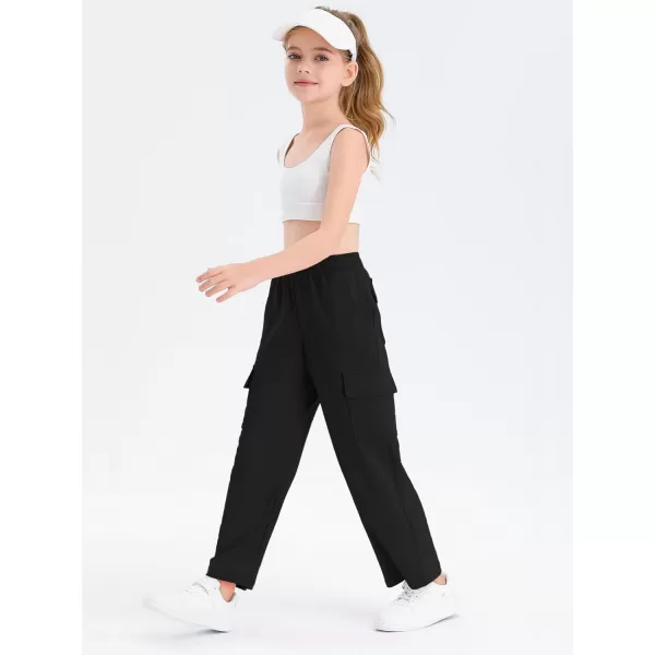 Girls Kids Cargo Sweatpants Wide Straight Leg Jogger Pants 5-14 years