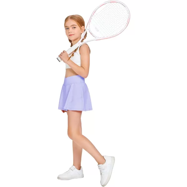 Girls Tennis Skirt with Pockets Shorts Crossover High Waisted Athletic Skorts Workout Golf Running Skirts