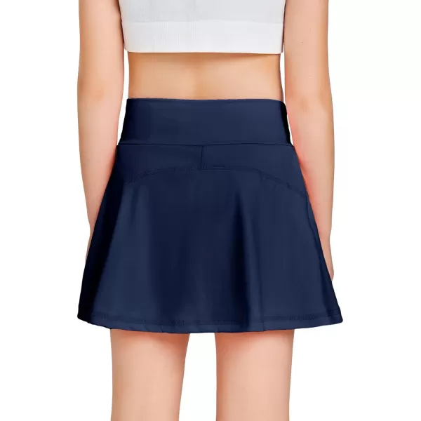 Girls Tennis Skirt with Pockets Shorts Crossover High Waisted Athletic Skorts Workout Golf Running Skirts