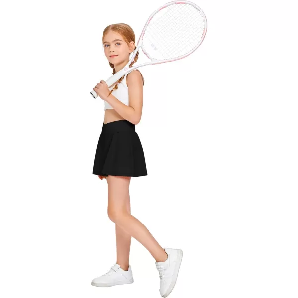 Girls Tennis Skirt with Pockets Shorts Crossover High Waisted Athletic Skorts Workout Golf Running Skirts