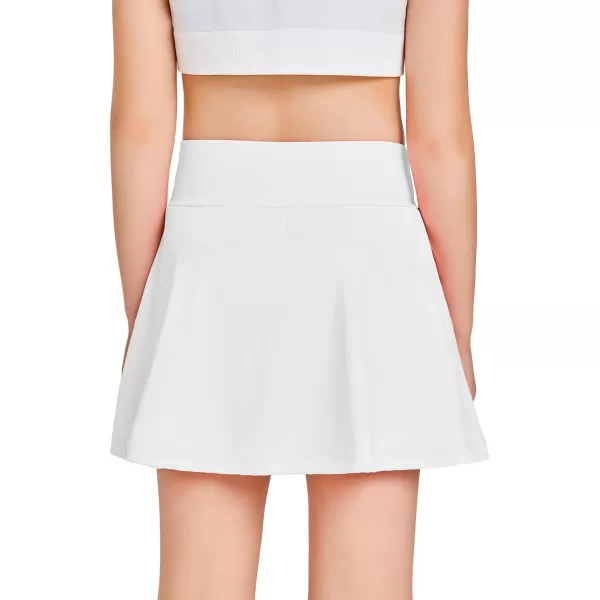 Girls Tennis Skirt with Pockets Shorts Crossover High Waisted Athletic Skorts Workout Golf Running Skirts