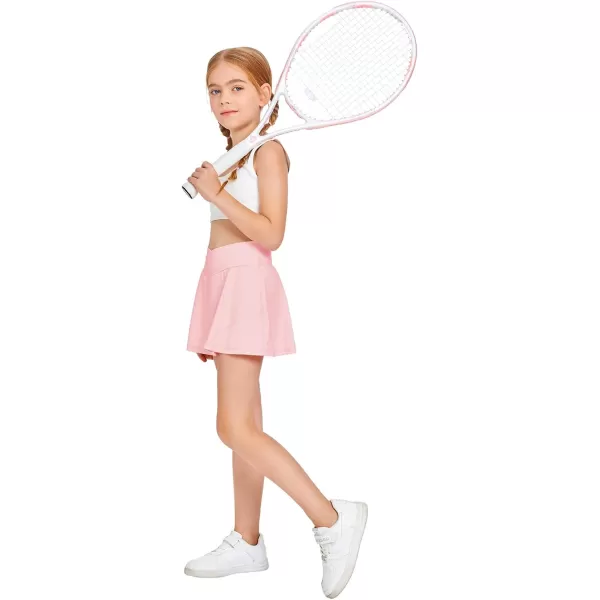 Girls Tennis Skirt with Pockets Shorts Crossover High Waisted Athletic Skorts Workout Golf Running Skirts