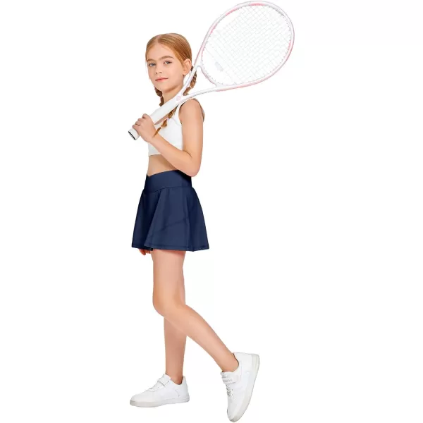 Girls Tennis Skirt with Pockets Shorts Crossover High Waisted Athletic Skorts Workout Golf Running Skirts