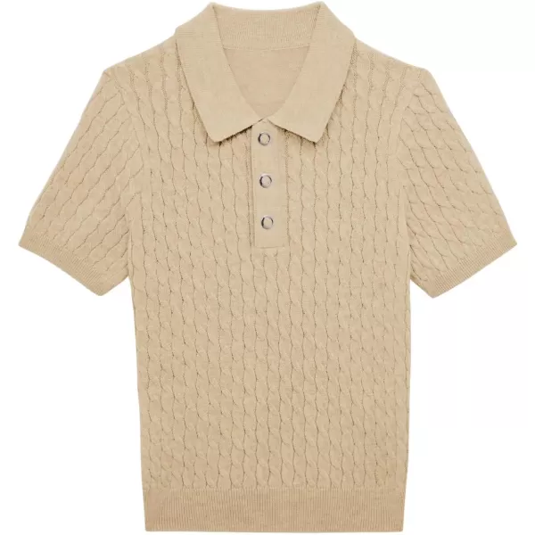 Haloumoning Boys Cable Knit Polo Shirt Kids Short Sleeve Sweater Fashion Pullover Tops Clothes 5-14 Years