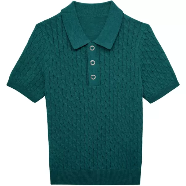 Haloumoning Boys Cable Knit Polo Shirt Kids Short Sleeve Sweater Fashion Pullover Tops Clothes 5-14 Years