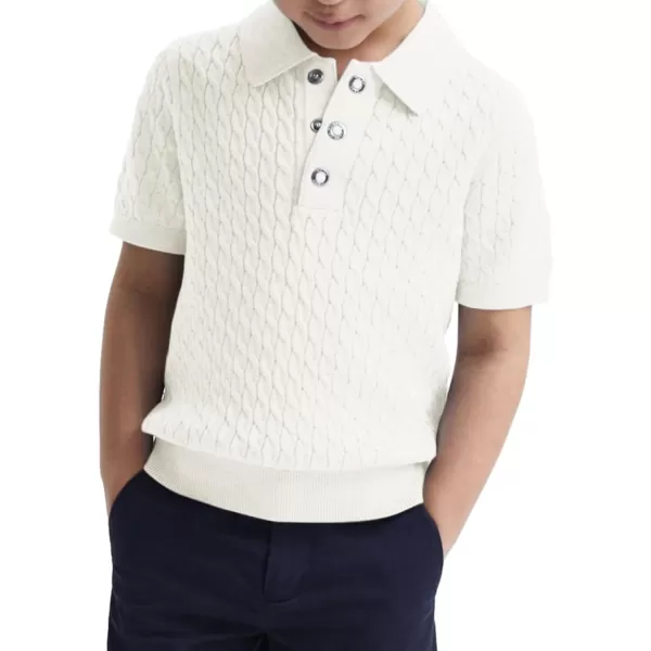 Haloumoning Boys Cable Knit Polo Shirt Kids Short Sleeve Sweater Fashion Pullover Tops Clothes 5-14 Years