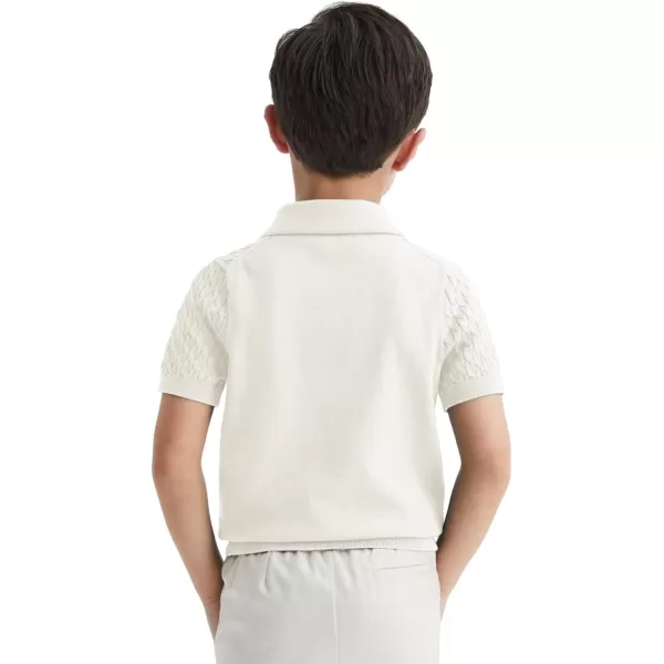 Haloumoning Boys Cable Knit Polo Shirt Kids Short Sleeve Sweater Fashion Pullover Tops Clothes 5-14 Years