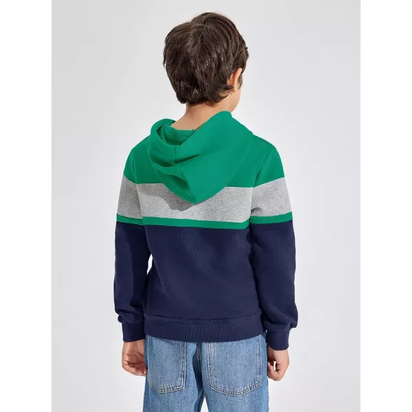 Haloumoning Boys Color Block Pullover Hoodies Kids Fashion Hooded Sweatshirts with Kangaroo Pockets