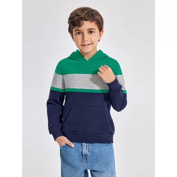 Haloumoning Boys Color Block Pullover Hoodies Kids Fashion Hooded Sweatshirts with Kangaroo Pockets