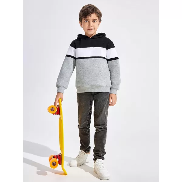 Haloumoning Boys Color Block Pullover Hoodies Kids Fashion Hooded Sweatshirts with Kangaroo Pockets