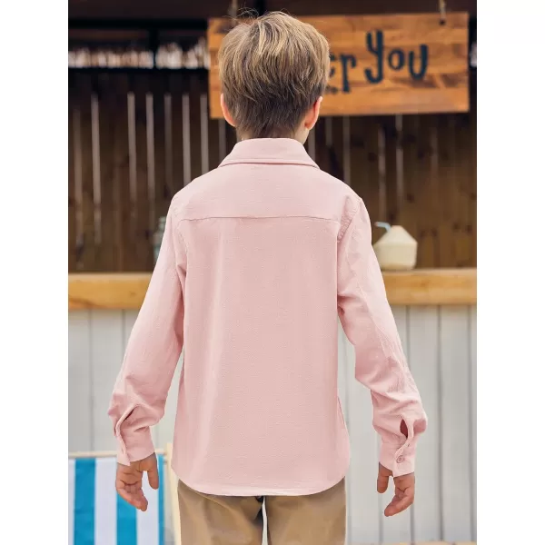 Haloumoning Boys Cuban Guayabera Shirt Kids Fashion Button Down Long Sleeve Shirts 5-14 Years