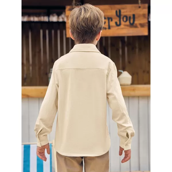 Haloumoning Boys Cuban Guayabera Shirt Kids Fashion Button Down Long Sleeve Shirts 5-14 Years