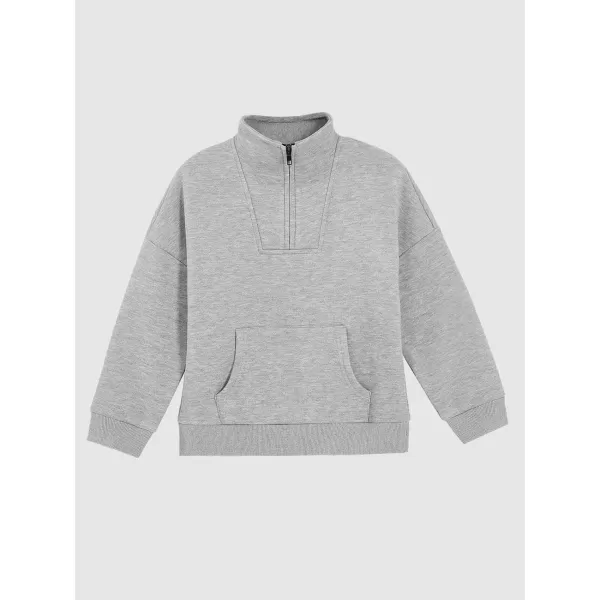 Haloumoning Boys Quarter Zip Sweatshirts Oversized Long Sleeve Half Zip Pullover Fall Outfits
