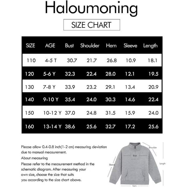 Haloumoning Boys Quarter Zip Sweatshirts Oversized Long Sleeve Half Zip Pullover Fall Outfits