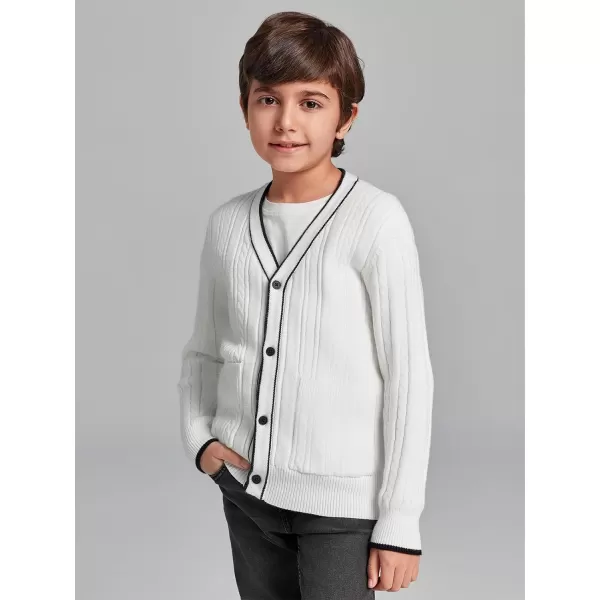 Haloumoning Boys School Uniforms Cardigan Sweaters Kids Cable Knit V Neck Clothing 5-14 years