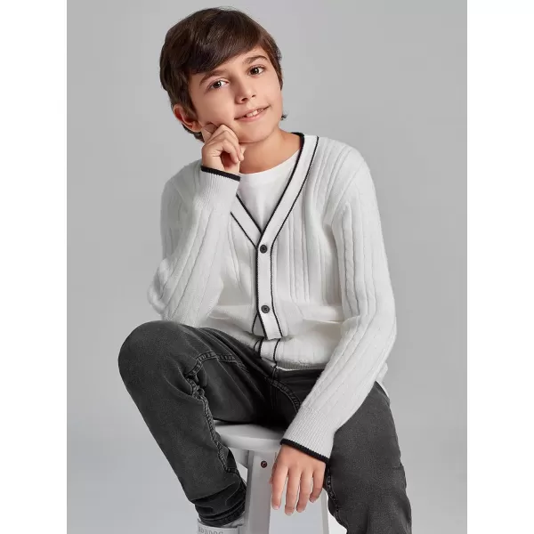 Haloumoning Boys School Uniforms Cardigan Sweaters Kids Cable Knit V Neck Clothing 5-14 years