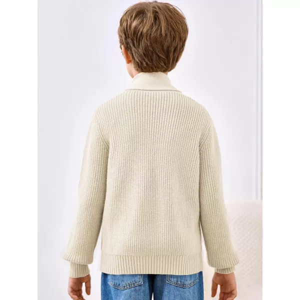 Haloumoning Boy's Shawl Collar Cardigan Sweater Button Down Long Sleeve Knitted Outwear Sweater Coats with Pockets