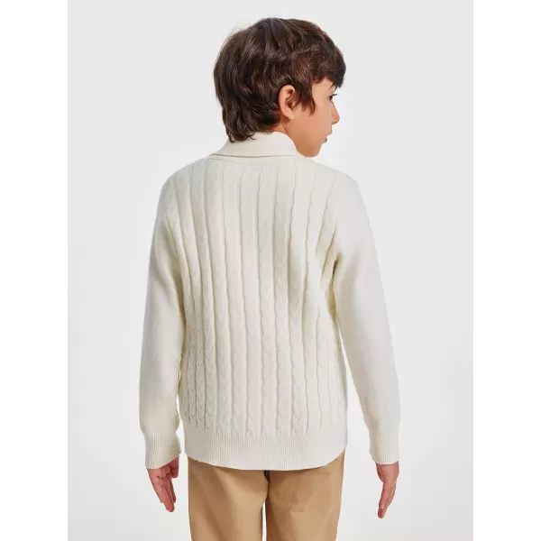 Haloumoning Boys Shawl Collar Cardigan Sweater Kids Long Sleeve Cable Knitted Outwear Sweater 4-14 Years