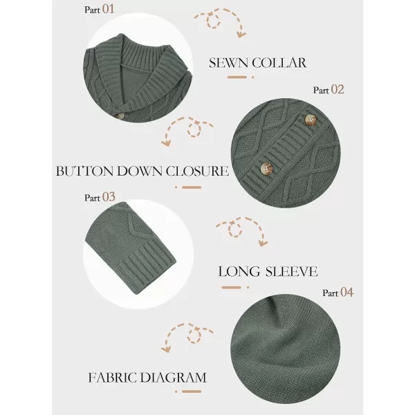 Haloumoning Boy's Shawl Collar Cardigan Sweater Long Sleeve Cable Button Knitted Jumper Winter Outwear 5-14 Years